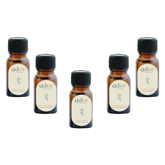 ador Collection by Ador Scents, 5 x 10ml oil blends that transport you across continents, through forests, over oceans, and into the heart of ancient souks.