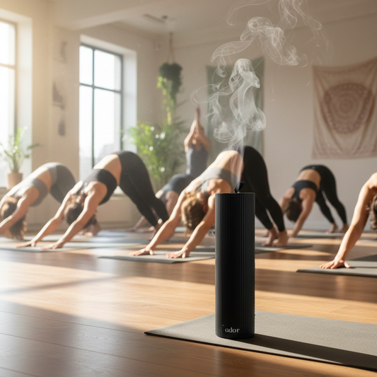 The Wellness Bundle by Ador Scents, pairs the elegant, high-capacity AromaFlow diffuser with a lavish 250ml bottle of essential oil from our wellness collection. - Ador Scents