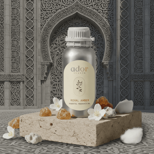 Royal Amber by Ador Scents, unmatched brilliance of our premium blend featuring Lemon, Jasmine, Amber, Rose, Ambergris & Musk