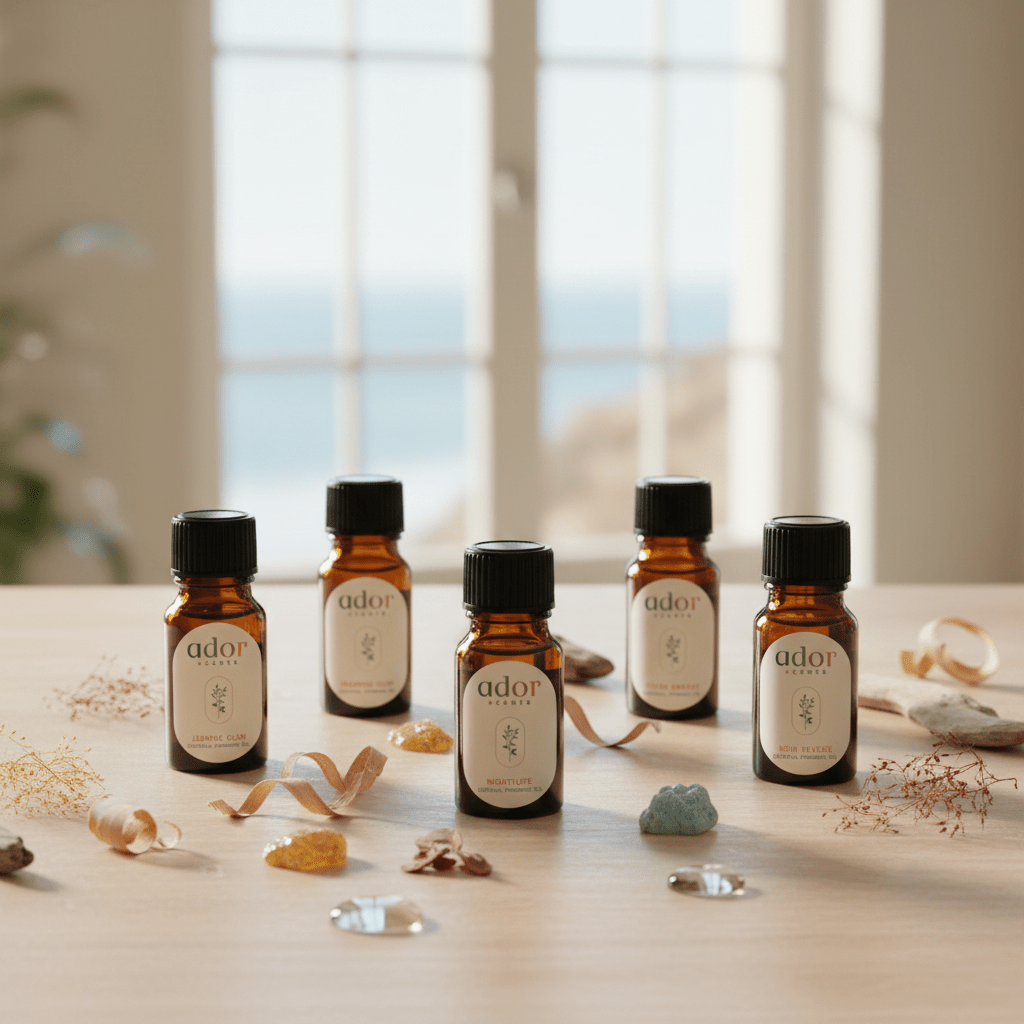 ador Collection by Ador Scents, 5 x 10ml oil blends that transport you across continents, through forests, over oceans, and into the heart of ancient souks.