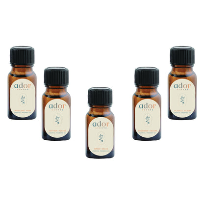 ador Collection by Ador Scents, 5 x 10ml oil blends that transport you across continents, through forests, over oceans, and into the heart of ancient souks.