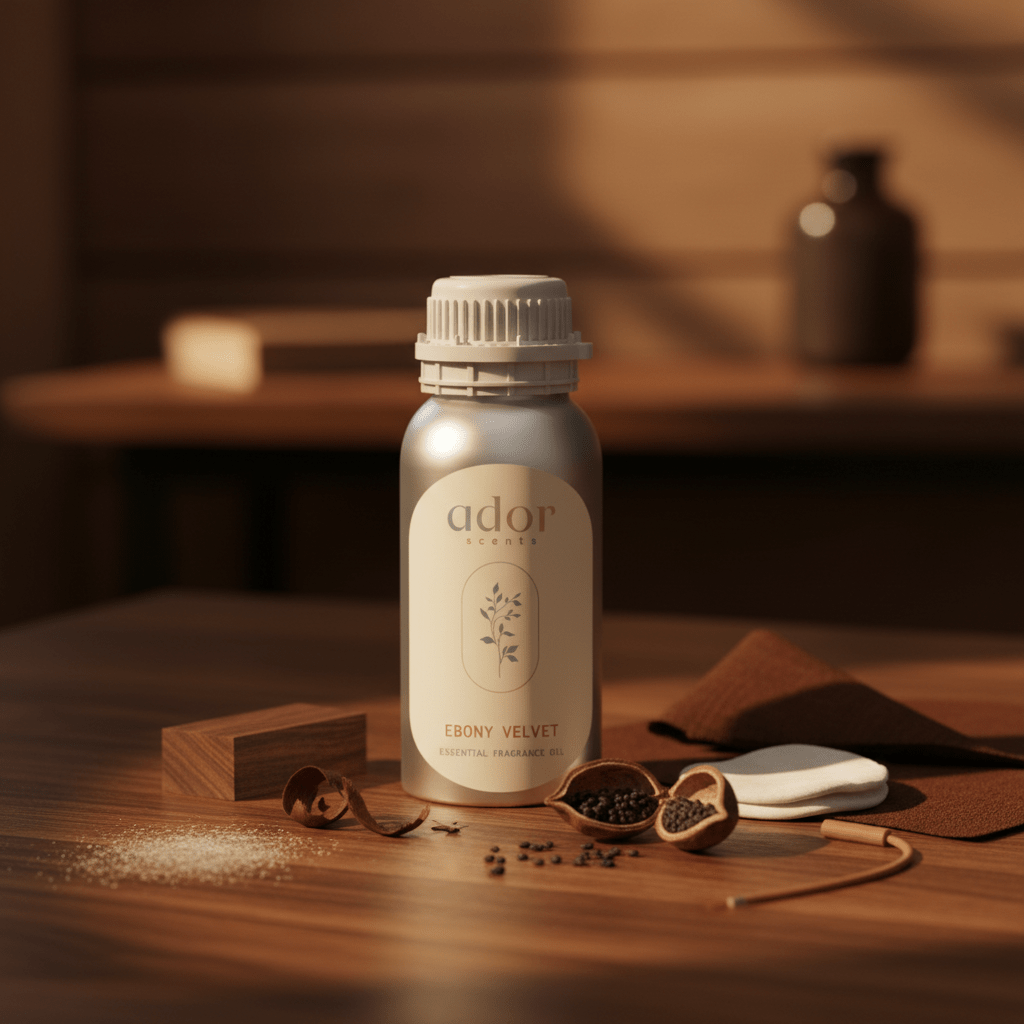 Ebony Velvet by Ador Scents, a rich blend of Ebony, Vanilla, Leather & Powder