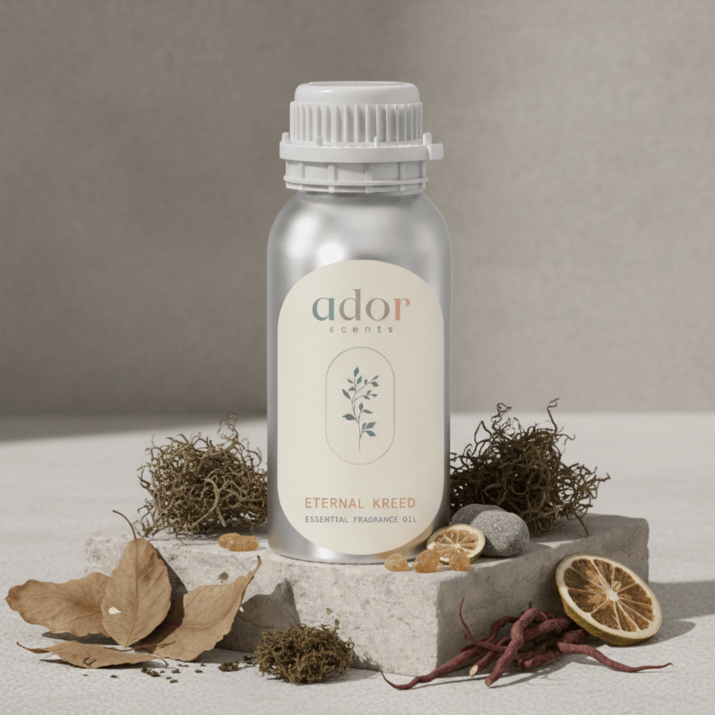 Eternal Kreed by Ador Scents, this blend is a mix of Citrus, Patchouli, Musk, Bergamot, Oakmoss & Ambergris