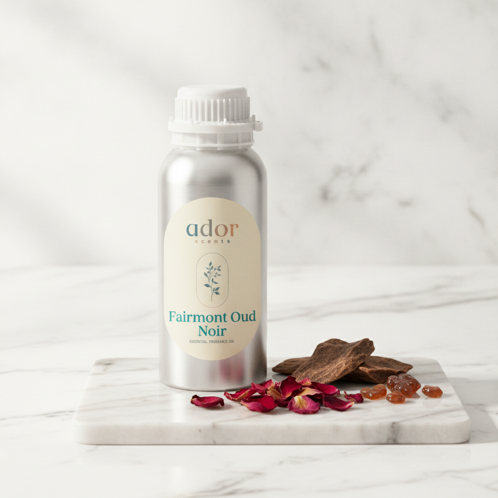 Fairmont Oud Noir essential diffuser oil ingredients and fragrance notes by Ador Scents