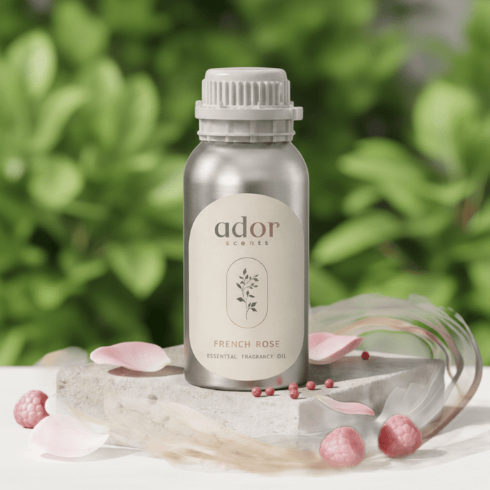 French Rose essential oil 250ml included in the Prestige Bundle by Ador Scents — pink pepper, rose and musk