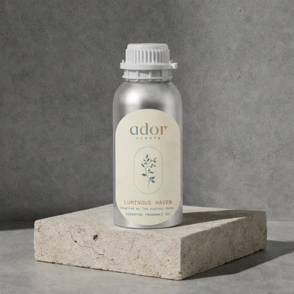 Luminous Haven inspired by a famous Middle Eastern Hotel, recreated by Ador Scents, a masterful blend of Lemon, Rabbit Ears, Patchouli, Grapefruit, Freesia, Oakmoss, Bellflower & Ambergris