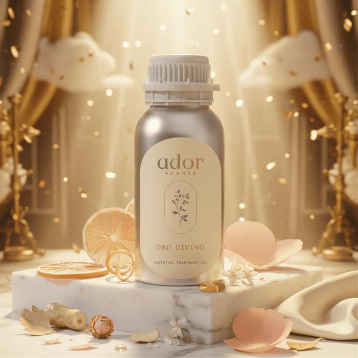 Oro Divino essential oil included in the Prestige Bundle by Ador Scents — grapefruit, jasmine, amber and patchouli
