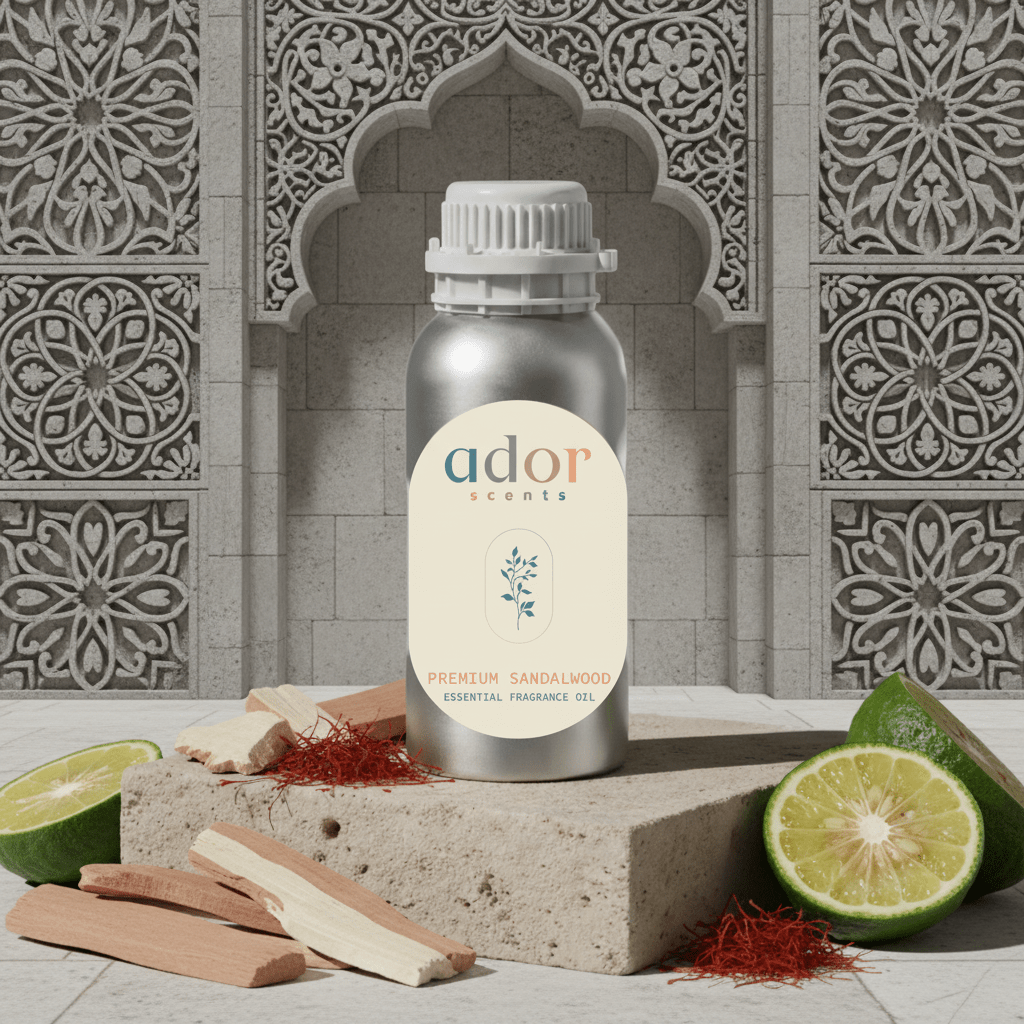 Premium Sandalwood by Ador Scents, a rich earthy aroma of Sandalwood, Woody & Ambergris