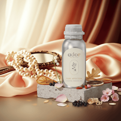 Pure Affection by Ador Scents, a blend of harmony featuring Peach, Azalea, Sandalwood, Berry, Lily of the Valley, Patchouli, Lemon, Cherry Blossom & Woody Scent
