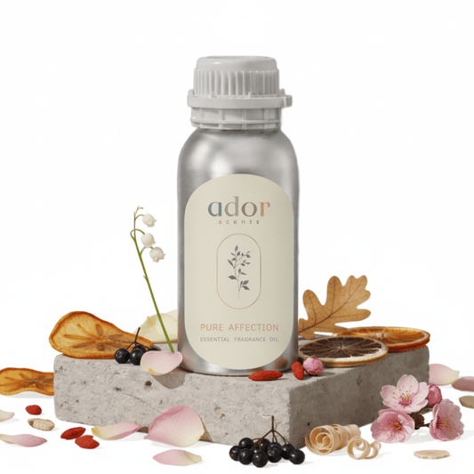 Pure Affection by Ador Scents, a blend of harmony featuring Peach, Azalea, Sandalwood, Berry, Lily of the Valley, Patchouli, Lemon, Cherry Blossom & Woody Scent